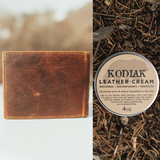 leather cream and bifold wallet bundle