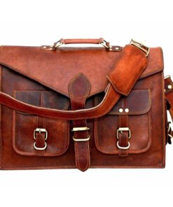 the attorney full grain leather messenger bag laptop briefcase for men front2