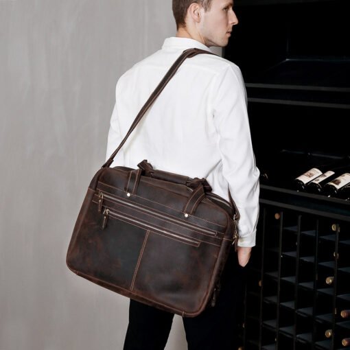 the briefcase mens leather work bag 17 inch laptops 14