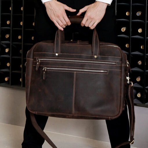 the briefcase mens leather work bag 17 inch laptops 19
