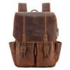 the compact leather backpack light brown1