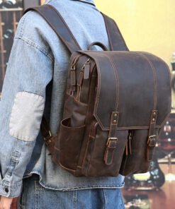 the compact leather backpack10