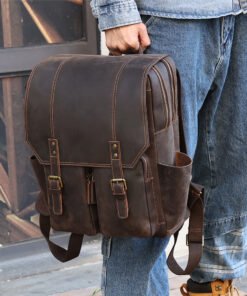 the compact leather backpack12