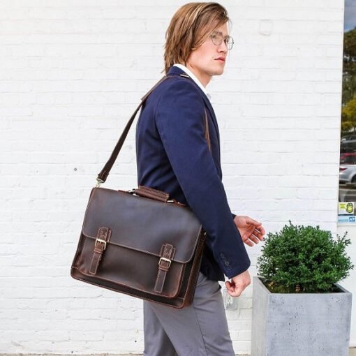 The Daily Travel Messenger Laptop Top Grain Leather HandbaThe Daily Travel Messenger Laptop Top Grain Leather Handbag