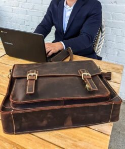 the daily the real leather company 19 dark brown lifestyle portrait 3 square