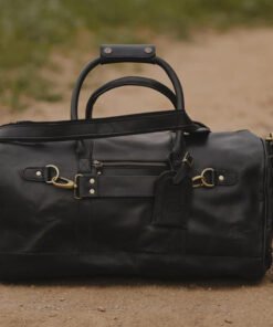 the denali leather duffel bag for men black