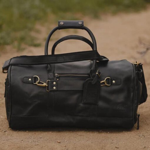 the denali leather duffel bag for men black