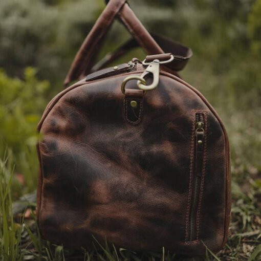 the denali leather duffel bag for men other end