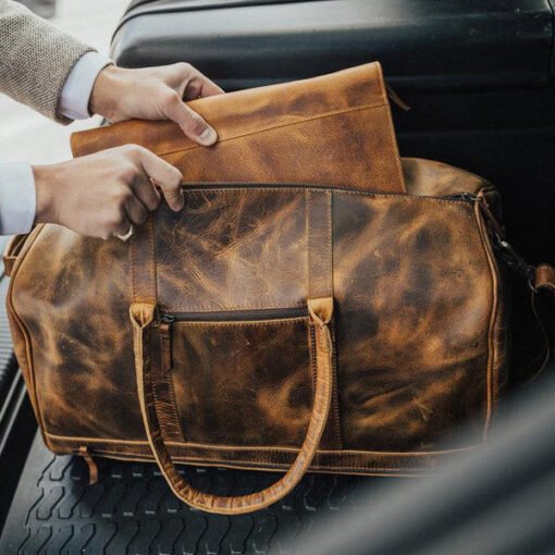 The Denali Duffel Travel Top Grain Cowhide Leather Bag