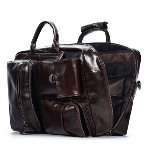 the double leather backpack convertible briefcase for men 10