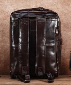 the double leather backpack convertible briefcase for men 12