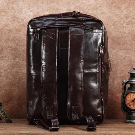 the double leather backpack convertible briefcase for men 12