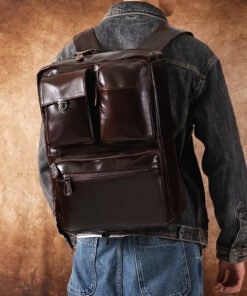 the double leather backpack convertible briefcase for men 16