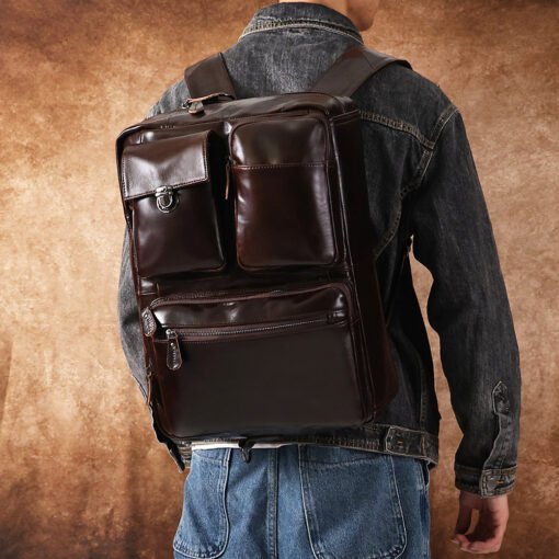 the double leather backpack convertible briefcase for men 16