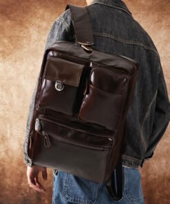 the double leather backpack convertible briefcase for men 17