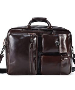 the double leather backpack convertible briefcase for men 2