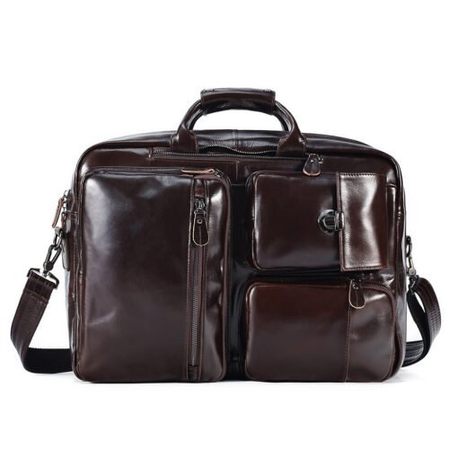the double leather backpack convertible briefcase for men 2