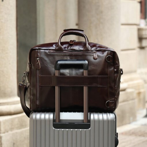 the double leather backpack convertible briefcase for men 23