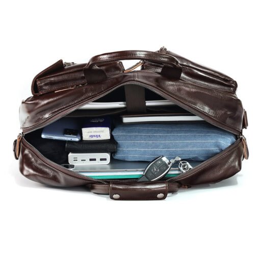 the double leather backpack convertible briefcase for men 25