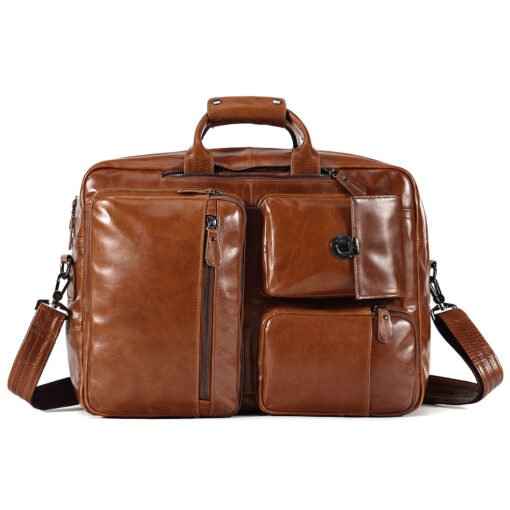 the double leather backpack convertible briefcase for men 26