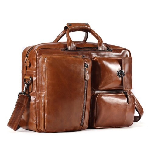 the double leather backpack convertible briefcase for men 27