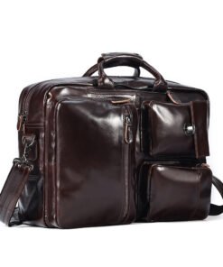 the double leather backpack convertible briefcase for men 3