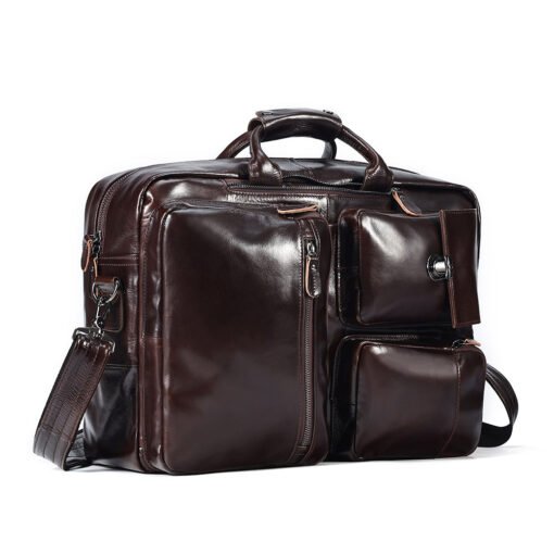 the double leather backpack convertible briefcase for men 3