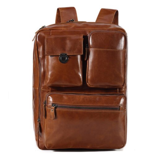 the double leather backpack convertible briefcase for men 33