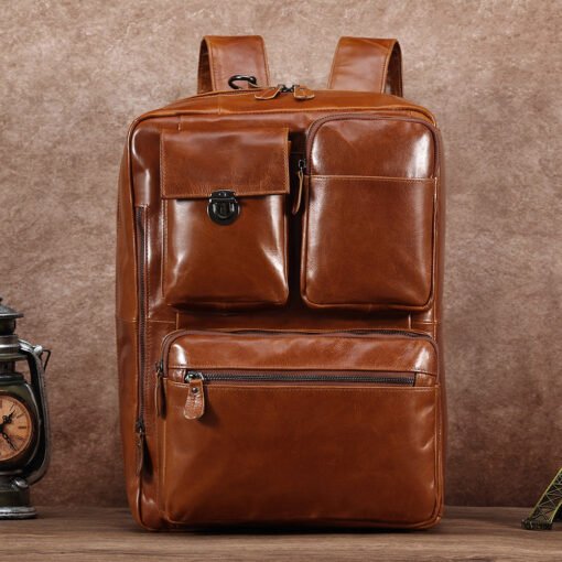 the double leather backpack convertible briefcase for men 37