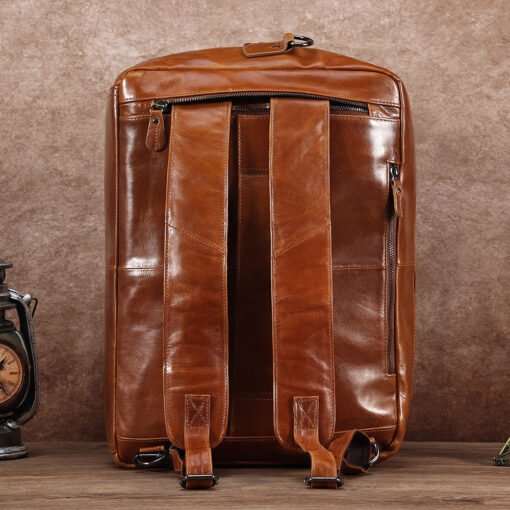 the double leather backpack convertible briefcase for men 38