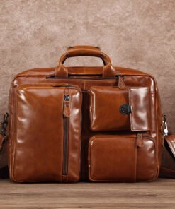 the double leather backpack convertible briefcase for men 39