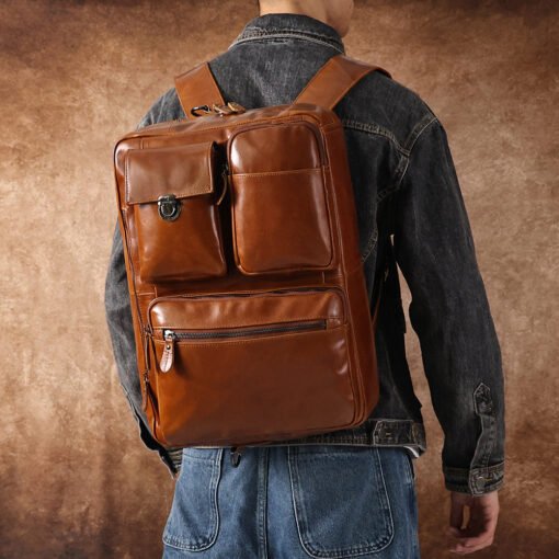 the double leather backpack convertible briefcase for men 42