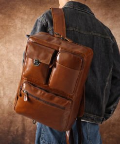 the double leather backpack convertible briefcase for men 43