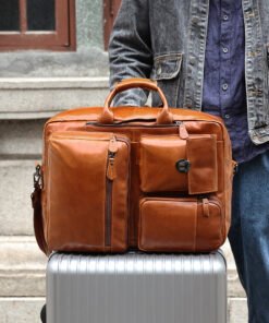 the double leather backpack convertible briefcase for men 47