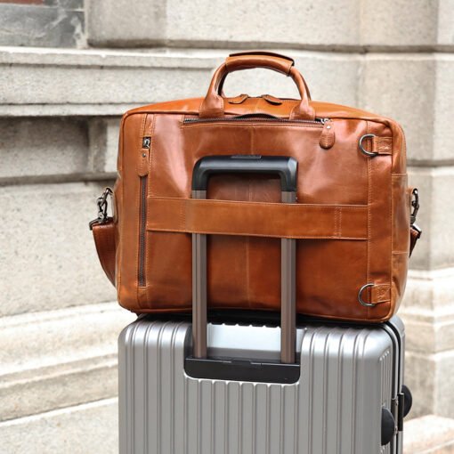 the double leather backpack convertible briefcase for men 48
