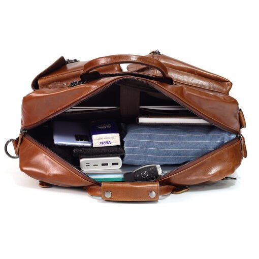 the double leather backpack convertible briefcase for men 50