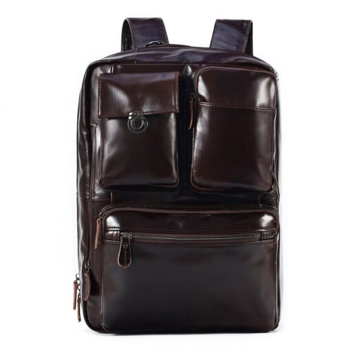the double leather backpack convertible briefcase for men 7