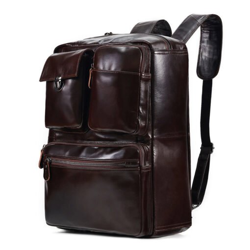 the double leather backpack convertible briefcase for men 8
