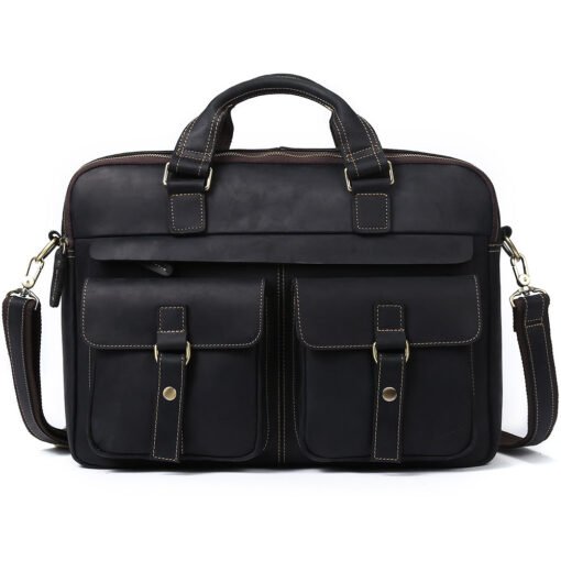 the european leather laptop bag black 2