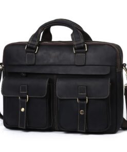 the european leather laptop bag black 3