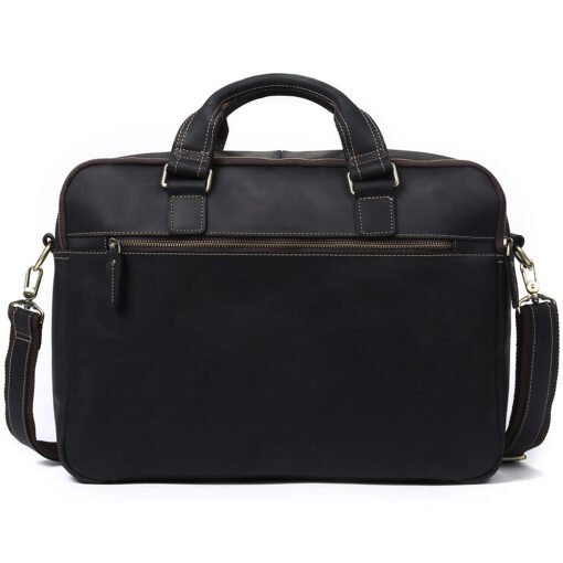 the european leather laptop bag black 4