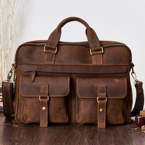 the european leather laptop bag light brown 18
