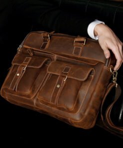 the european leather laptop bag light brown 2