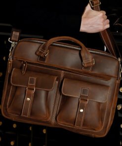 the european leather laptop bag light brown 4