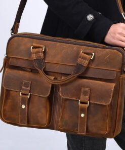 the european leather laptop bag light brown 8