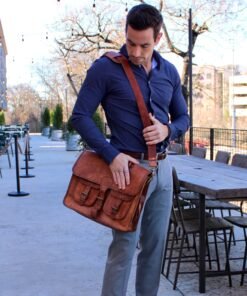 the indy leather messenger bag for men model
