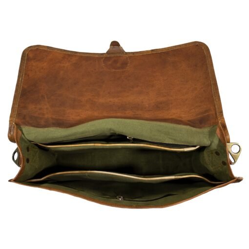 the indy leather messenger bag for men open