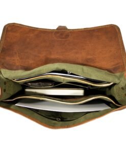 the indy leather messenger bag for men open full