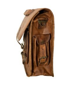 the indy leather messenger bag for men side