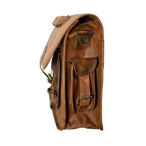 the indy leather messenger bag for men side